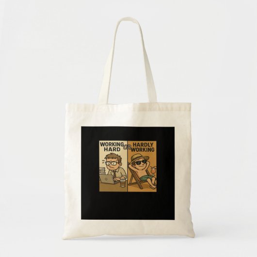 Tote Bag Citation Drôle Travaillant Dur Ou Travaillant Diff (Devant)