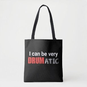 Tote Bag Citation drumatique amusante avec du texte rouge e