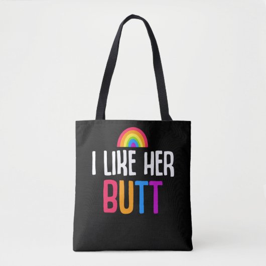 Tote Bag Citation d'une amie lesbienne Butt LGBT Couple (Devant)