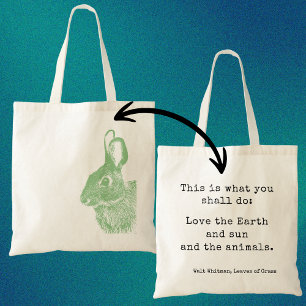Tote Bag Citation éco simple et élégante de lapin vert