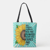 Tote Bag Citation et tournesol tiré à la main (Dos)