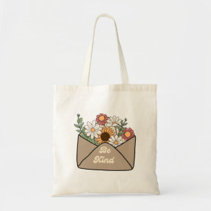 Tote Bag citation être gentil sur une enveloppe de message 
