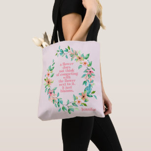 Tote Bag Citation Fleur Tropicale Couronne Florale
