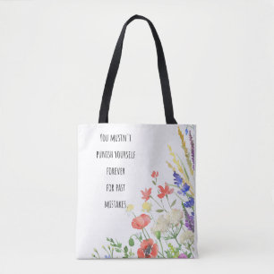 Tote Bag Citation florale de l'autocompassion