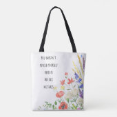 Tote Bag Citation florale de l'autocompassion (Dos)