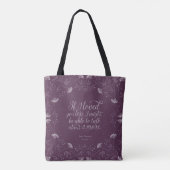 Tote Bag Citation florale pourpre d'amour de livre de Jane (Dos)