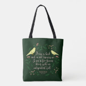 Tote Bag Citation florale verte de Charlotte Bronte Jane (Dos)