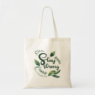 Tote Bag Citation Inspirante Personnalisée avec Feuilles Ve