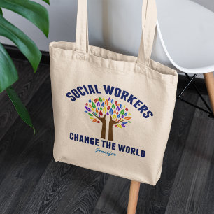 Tote Bag Citation Inspirationnelle de travail social mignon