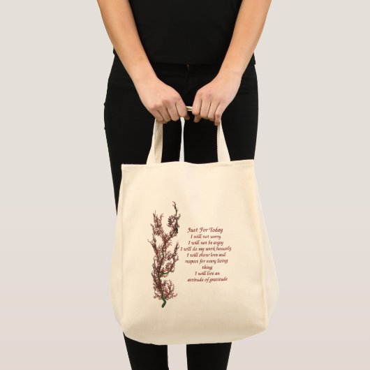 Tote Bag Citation Inspirationnelle Juste Pour Aujourd'Hui (Devant (produit))