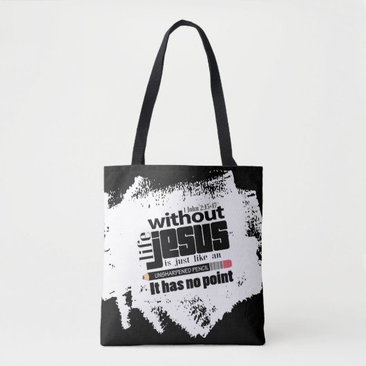 Tote Bag Citation inspirée des chrétiens blancs noirs branc (Devant)