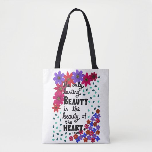 Tote Bag Citation inspirée florale lunatique mignonne de (Devant)