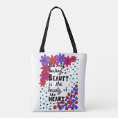 Tote Bag Citation inspirée florale lunatique mignonne de (Dos)