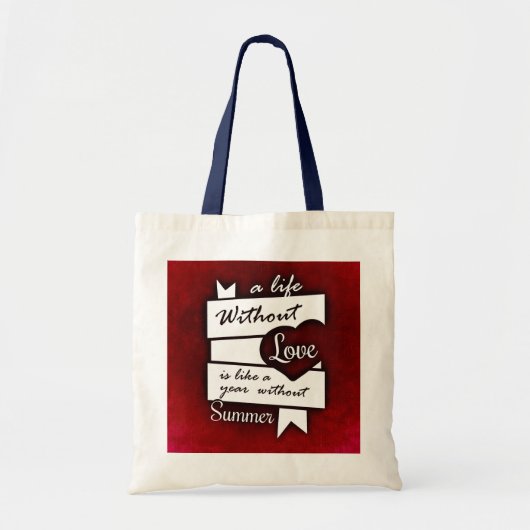 Tote Bag Citation inspirée sur l'amour sur un Arrière - pla (Devant)
