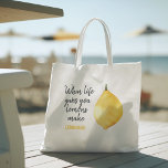 Tote Bag Citation jaune citron amusante moderne<br><div class="desc">Citation jaune citron amusante moderne</div>