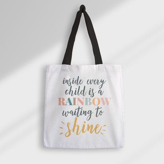 Tote Bag Citation Motivationnelle de l'enfant à l'école fam