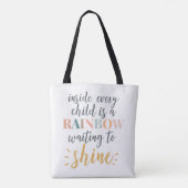 Tote Bag Citation Motivationnelle de l'enfant à l'école fam (Dos)
