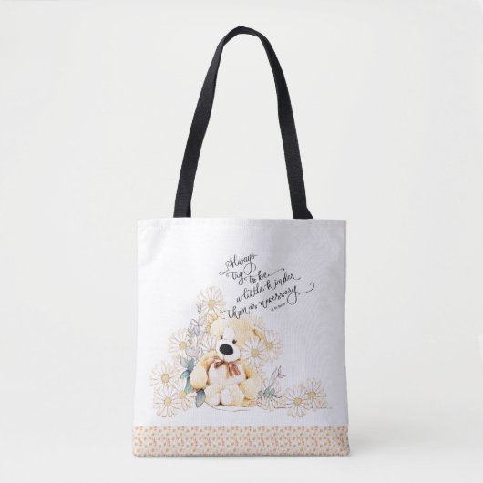 Tote Bag Citation Motivationnelle Kindness Teddy Bear Flora (Devant)