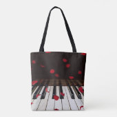 Tote Bag Citation musicale sur clavier de piano (Dos)