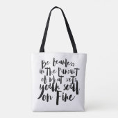 Tote Bag Citation noir et blanc intrépide (Dos)