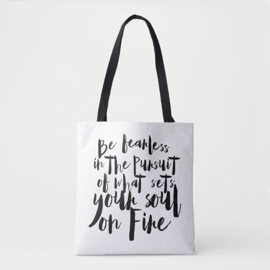 Tote Bag Citation noir et blanc sans peur (Devant)