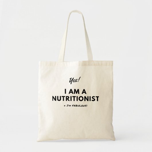 Tote Bag Citation noire et blanche de nutritionniste drôle (Devant)