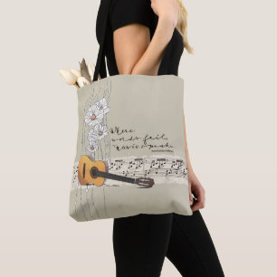 Tote Bag Citation où les mots ne parlent pas musique devra