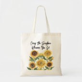 Tote Bag Citation personnalisée de fleurs de tournesol (Devant)