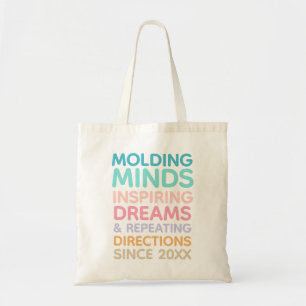 Tote Bag Citation pour Enseignant Pastel Façonner les Espri