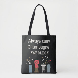 Tote Bag Citation Rétro Champagne Napoléon Mignon Gourmet F