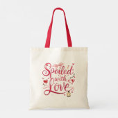Tote Bag Citation romantique "Gâtée par l'amour" (Dos)
