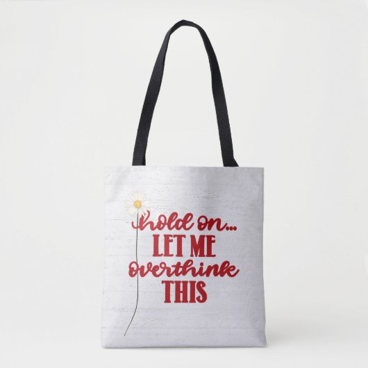 Tote Bag Citation rouge et marguerite (Devant)