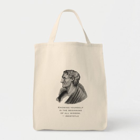 Tote Bag Citation Se Connaissant Philosophe Aristote (Devant)