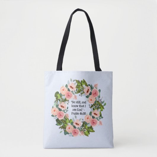 Tote Bag Citation Serene de couronne rose fleurie inspirée  (Devant)