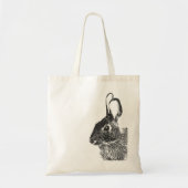 Tote Bag Citation simple de lapin noir écologique (Devant)