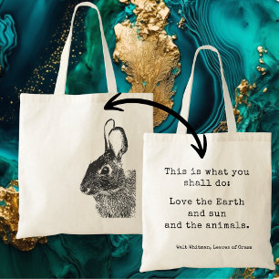 Tote Bag Citation simple de lapin noir écologique
