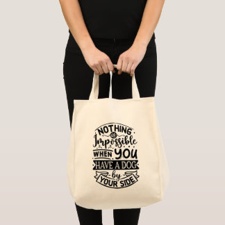 Tote Bag Citation sur le fait d'avoir un chien à vos côtés