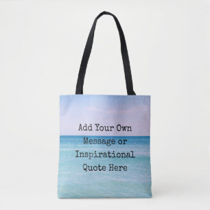 Tote Bag Citation turquoise Aqua Blue Calme Ocean Beach Wav