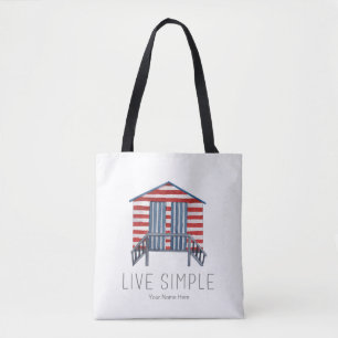Tote Bag Citation Vie Simple Cabane de Plage Nautique d'Été