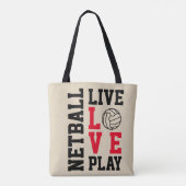 Tote Bag Citation vivante de net-ball de jeu d'amour (Dos)