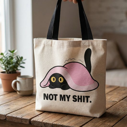 Tote Bag Citations drôles mignonnes humoristiques de chat a
