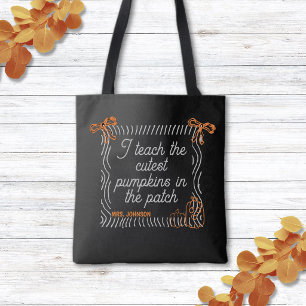 Tote Bag Citations Halloween mignon noir et blanc Enseignan