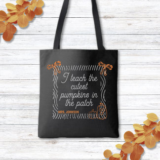 Tote Bag Citations Halloween mignon noir et blanc Enseignan