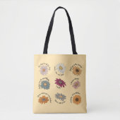 Tote Bag Citations Motivationnelles Florales Fleur Multicol (Devant)