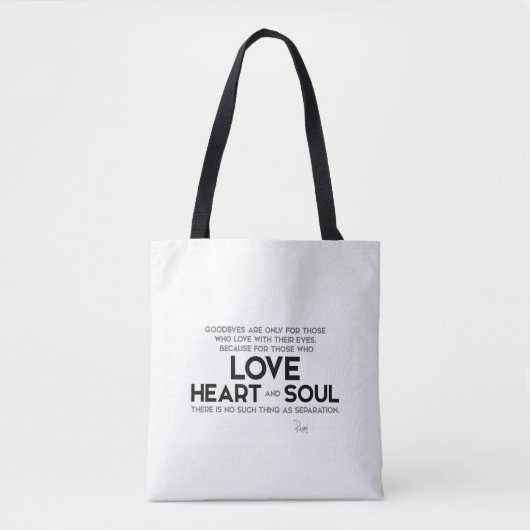Tote Bag CITATIONS : Rumi : Goodbyes, séparation (Devant)