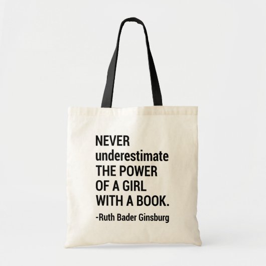 Tote Bag Citer RBG, ne sous-estimez jamais le pouvoir d'une (Devant)