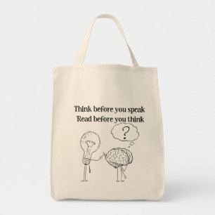 Tote Bag Citez avec Réflexion Lecteur Noir et Blanc Citatio