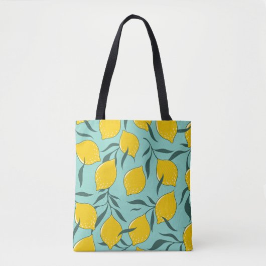 Tote Bag Citron Art Mode Abstrait sans couture (Devant)
