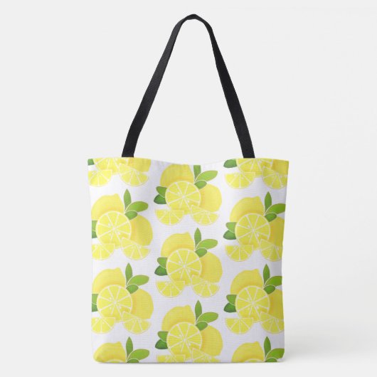 Tote Bag Citron citron tranches de citron fruits tropicaux  (Dos)
