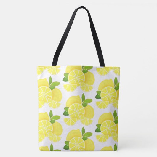 Tote Bag Citron citron tranches de citron fruits tropicaux  (Devant)
